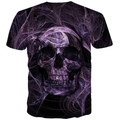 Skull T-shirt Men Abstract Shirt Print Skeleton Funny T shirts Mens Clothing