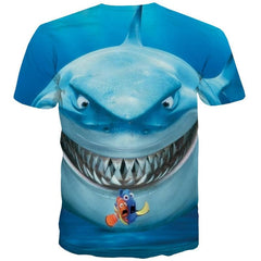 Shark T-shirt Men Ocean Tshirts Casual Animal T-shirts 3d Blue Funny T shirts Funny Tshirt Printed