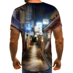 Japan T-shirt Men Landscape T-shirts 3d Harajuku Anime Clothes Mens Clothing