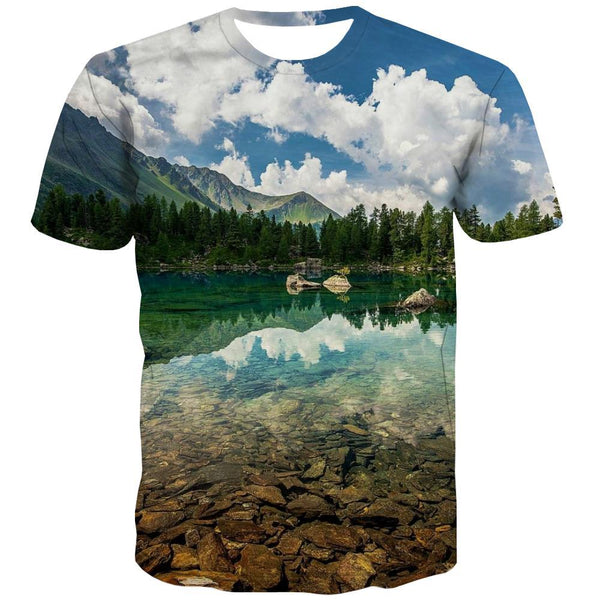 fishing T shirts Men fish Tshirts Novelty lake T-shirts Graphic Short Sleeve - KYKU