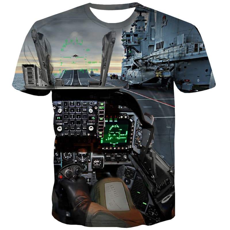 
Military T-shirt Men Metal Tshirt Printed Landscape Tshirts Casual Ocean T-shirts 3d - KYKU
                