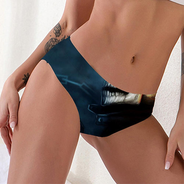 Skull Briefs Women Punk Tanga Flame Sexy Iron Chain Lingerie Female - KYKU