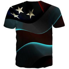USA T-shirt Men Flag Tshirts Casual Statue Tshirt Printed Country T shirts Funny