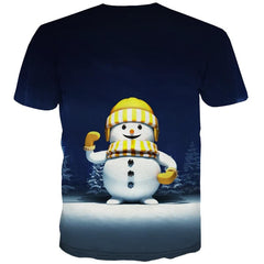 Christmas T shirts Men Snow T-shirts Graphic Party Tshirts Novelty Lovely Shirt Print