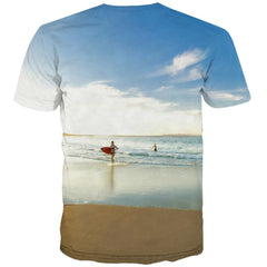 surf T-shirt Men The sea T shirts Funny sport Tshirts Cool Cool Tshirt Printed - KYKU