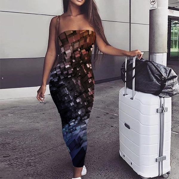 Geometric Dress Women Psychedelic Boho Vortex Sundress Womens Clothing Tassel - KYKU