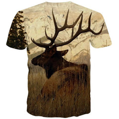 Animal T shirt Men Hunting Tshirt Printed Landscape Tshirts Casual Harajuku Shirt Print