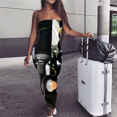 Metal Dress Women Engine Sundress Gear Party Hip Hop sleeveless Womens Clothing
