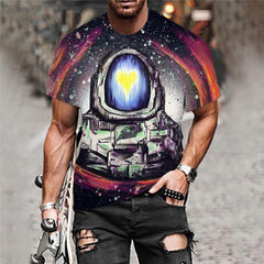 Astronaut T-shirt Men Galaxy Tshirts Casual Dizziness Funny T shirts Novel Tshirt Printed