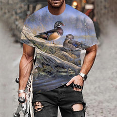 Bird T-shirt Men Animal Tshirt Printed Landscape Shirt Print Hip Hop Funny T shirts
