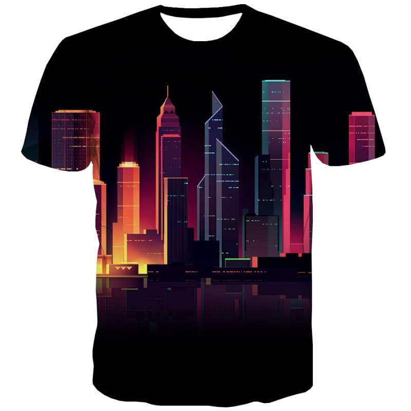 
City T-shirt Men Colorful T shirts Funny Harajuku Tshirts Cool Street T-shirts 3d - KYKU
                