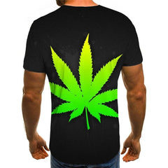 Weeds T shirt Men Green T-shirts 3d Leaves Funny T shirts Short Sleeve summer