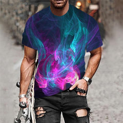 Abstract T-shirt Men Colorful T-shirts 3d Smoke Tshirts Casual Harajuku Shirt Print