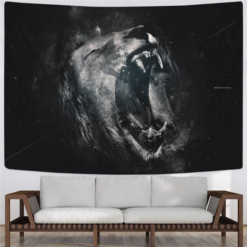 
Lion Tapestry Animal Wall Tapestry Anime Tenture Mandala Ferocious Rug Wall Street Home Tapestrys
                