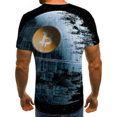 Bitcoin T shirt Men Earth Tshirt Printed Galaxy Anime Clothes Retro Funny T shirts