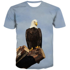 USA T-shirt Men Animal Tshirt Anime Raptor Tshirts Cool Fly T shirts Funny Eagle Tshirts Novelty