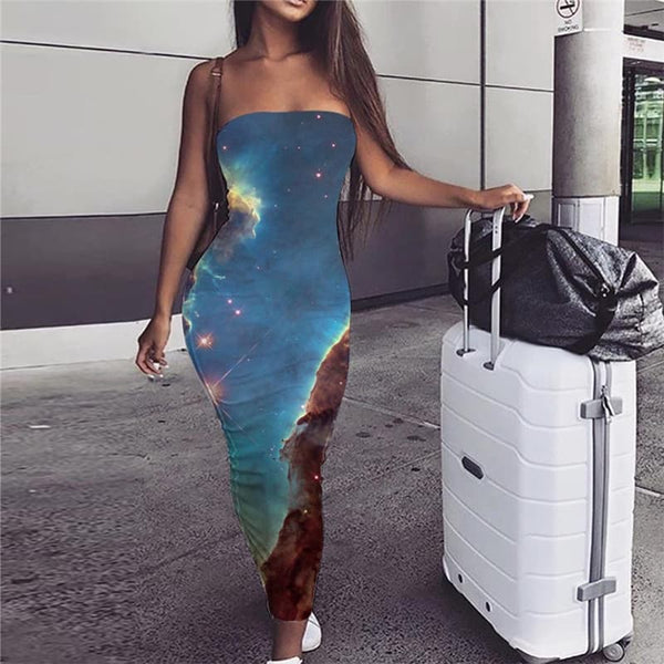 Galaxy Dress Women Space Boho Universe Ladies Dresses Art Bodycon Dress Nebula 3d Print