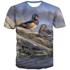 Bird T-shirt Men Animal Tshirt Printed Landscape Shirt Print Hip Hop Funny T shirts