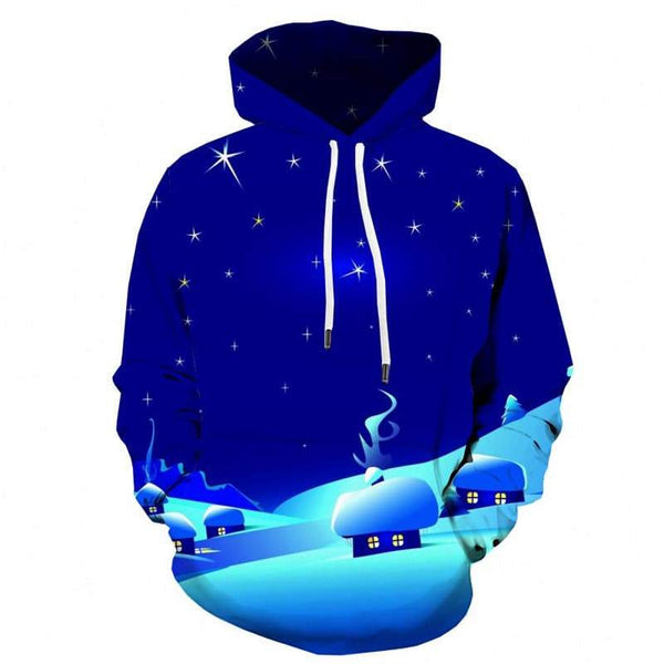 Galaxy Hoodie Men Star Hoody Anime Moon Sweatshirt Printed Snow 3d Printed - KYKU