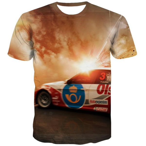 Racing Car T shirts Men Metal T shirts Funny City Tshirts Cool Gray Tshirts Novelty Retro Tshirt Printed