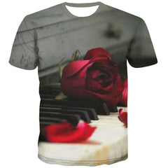 Music T-shirt Men Instrument T-shirts Graphic Retro Shirt Print Electronic Tshirts Cool