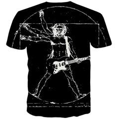 Guitar T-shirt Men Music T-shirts 3d Wooden Shirt Print Metal Tshirts Novelty