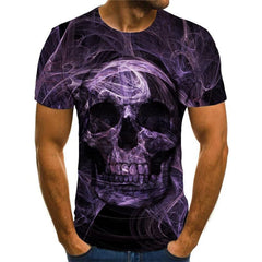 Skull T-shirt Men Abstract Shirt Print Skeleton Funny T shirts Mens Clothing