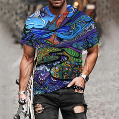 Hippie T shirt Men Waves Tshirts Casual Colorful Funny T shirts Hip Hop Anime Clothes