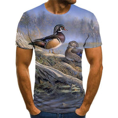 Bird T-shirt Men Animal Tshirt Printed Landscape Shirt Print Hip Hop Funny T shirts