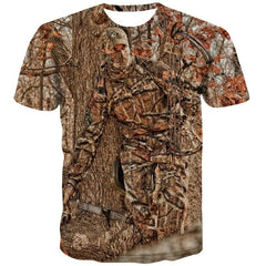 Animal T-shirt Men Landscape T-shirts 3d Tree Shirt Print Harajuku Tshirts Casual