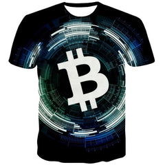 Bitcoin T-shirt Men Harajuku Tshirt Printed Black Shirt Print Hip Hop Anime Clothes