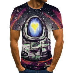 Astronaut T-shirt Men Galaxy Tshirts Casual Dizziness Funny T shirts Novel Tshirt Printed