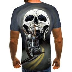 Skull T shirt Men Motorcycle Shirt Print Hip Hop T-shirts 3d Street Anime Clothes