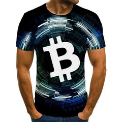 Bitcoin T-shirt Men Harajuku Tshirt Printed Black Shirt Print Hip Hop Anime Clothes