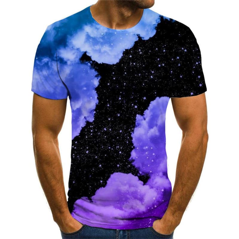 
Galaxy T shirt Men Smoke Cloud Anime Clothes Art T-shirts 3d Retro Tshirts Casual
                