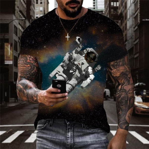 Astronaut T-shirt Men Space Shirt Print Universe Tshirt Printed Galaxy T-shirts 3d
