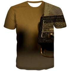 Music T-shirt Men Instrument Shirt Print Retro Tshirts Cool Electronic Tshirts Novelty
