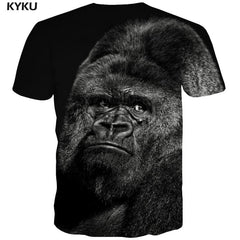 Monkey T-shirt Men Orangutan Tshirt Printed Animal T shirts Funny Element Shirt Print - KYKU