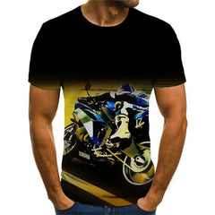 Motorcycle T-shirt Men Hip Hop Tshirt Printed Gothic Shirt Print Short Sleeve