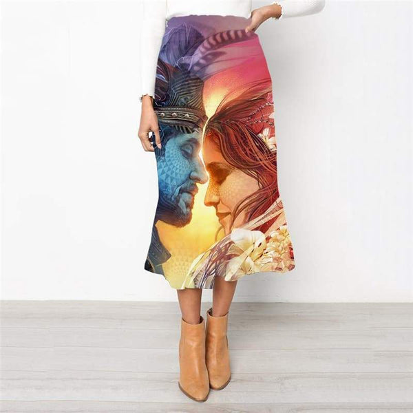Indios Skirts Women Lovely Rock Frauen Womens Clothing Knee Length Elegant Wrap - KYKU