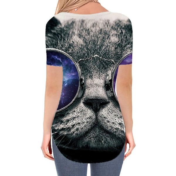 
Cat T Shirt Women Animal Funny T shirts Hip Hop V-neck Tshirt Harajuku Tshirts Printed Rock T-shirts 3d
                