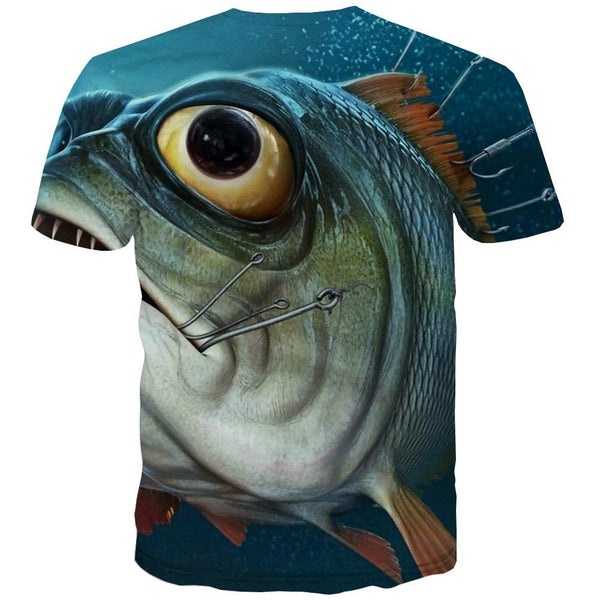 
fishing T shirts Men fish Tshirt Printed Short Sleeve Punk Rock Digital O-neck - KYKU
                