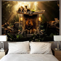 Lion Tapestry Animal Tenture Mandala Anime Tapestries Family Home Tapestrys Forest Wall Tapestry