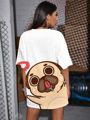 Animal T Shirt Women Dog Shirt Print Love Punk Rock Lovely Tshirt Printed
