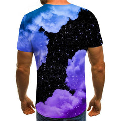 Galaxy T shirt Men Smoke Cloud Anime Clothes Art T-shirts 3d Retro Tshirts Casual