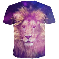 Lion T shirt Men Animal Tshirts Casual Nebula Shirt Print Harajuku T-shirts 3d
