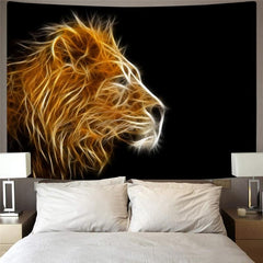 Lion Tapestry Animal Wall Tapestry Anime Rug Wall Harajuku Tenture Mandala Flame Tapestries