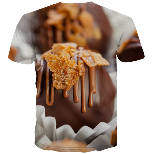 
Chocolate T shirts Men Brown Tshirts Casual Delicious Tshirts Cool Bitter T-shirts 3d
                