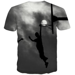 Basketball T shirts Men Night View T shirts Funny Galaxy Shirt Print City Tshirts Novelty