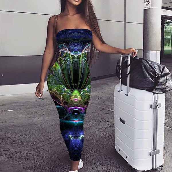 Geometric Dress Women Psychedelic Boho Vortex 3d Print Flower Ladies Dresses - KYKU
